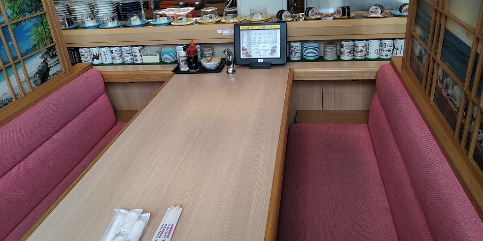 【絶品】福井で驚きの回転寿司 くるくる寿司 ほがらか亭-うまさが違う！　テーブル席