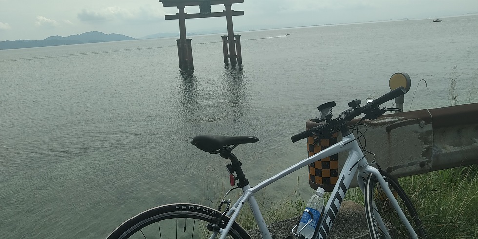 【自転車で走る 初めてのビワイチおすすめルート】距離、時間、休憩　白髭神社