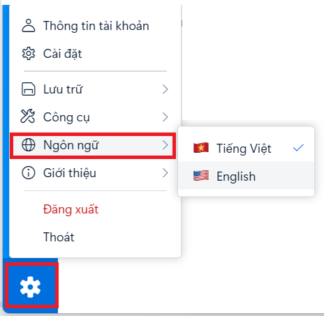 【無料】ベトナムの№１SNS Zaloをパソコンにインストール　言語選択