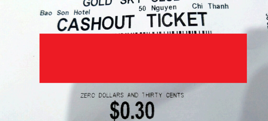 【ベトナム観光:体験記】ハノイのカジノに5000円で行ってみた　CASH OUT TICKET