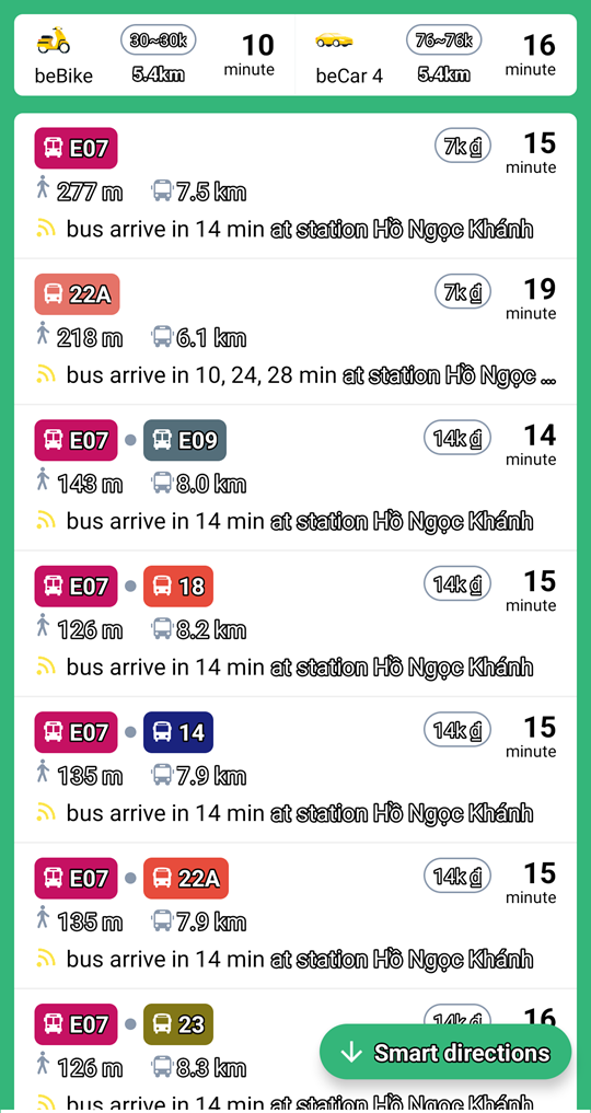 【ベトナム観光で大活躍】簡単に使えるバスマップアプリ　ルート候補
