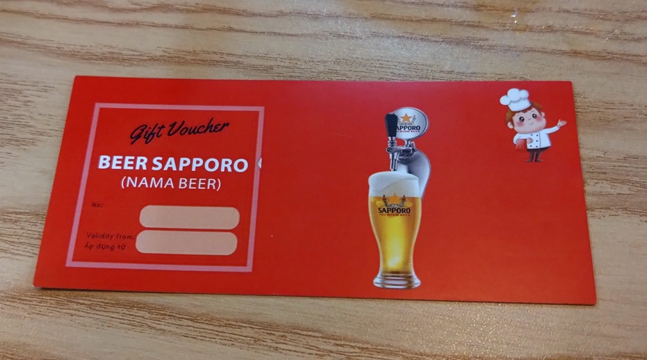 【ハノイグルメ】ラーメン＆豚丼 大山のサービスがすごい　ビール無料券