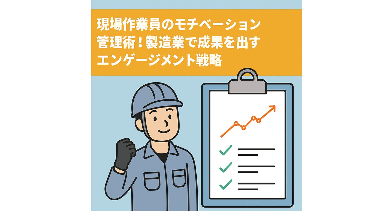 現場作業員のモチベーション管理術！製造業で成果を出すエンゲージメント戦略