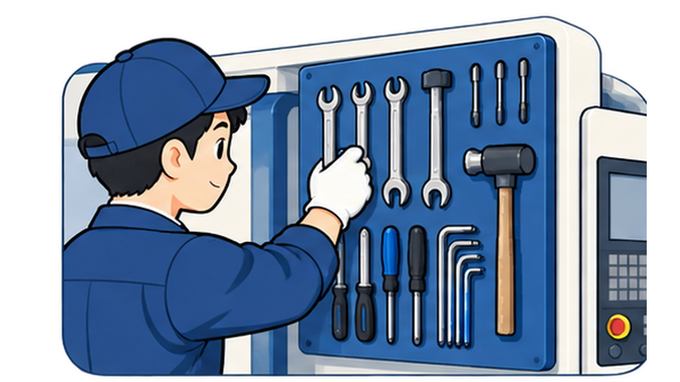 工具を定位置に整理し、すぐ取り出せる状態